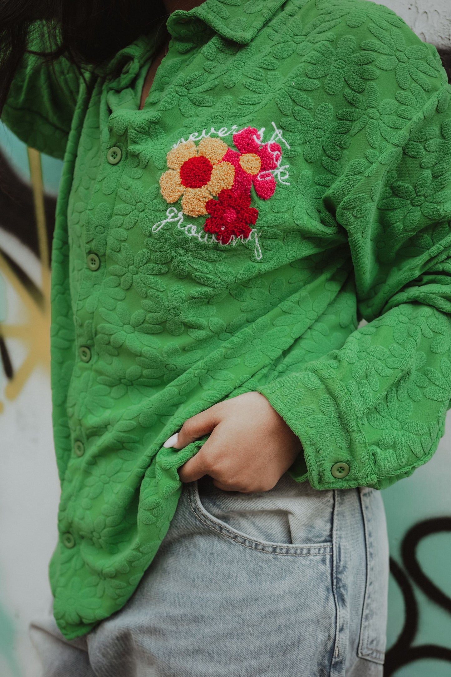 Bloom Embroidered Textured Shirt