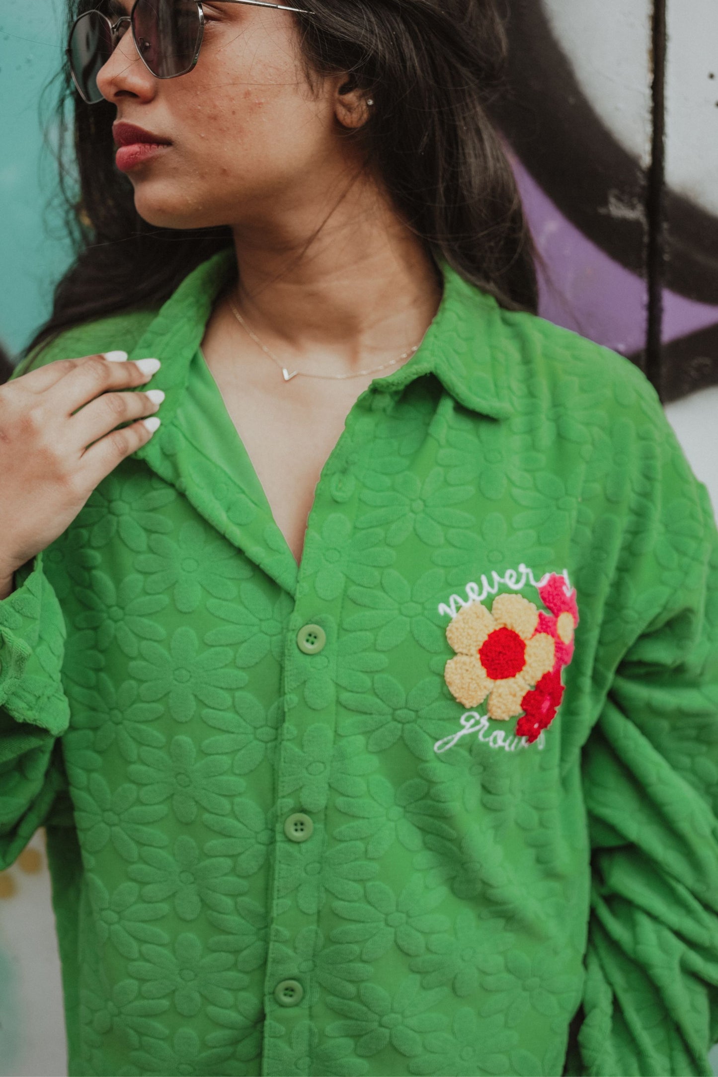 Bloom Embroidered Textured Shirt