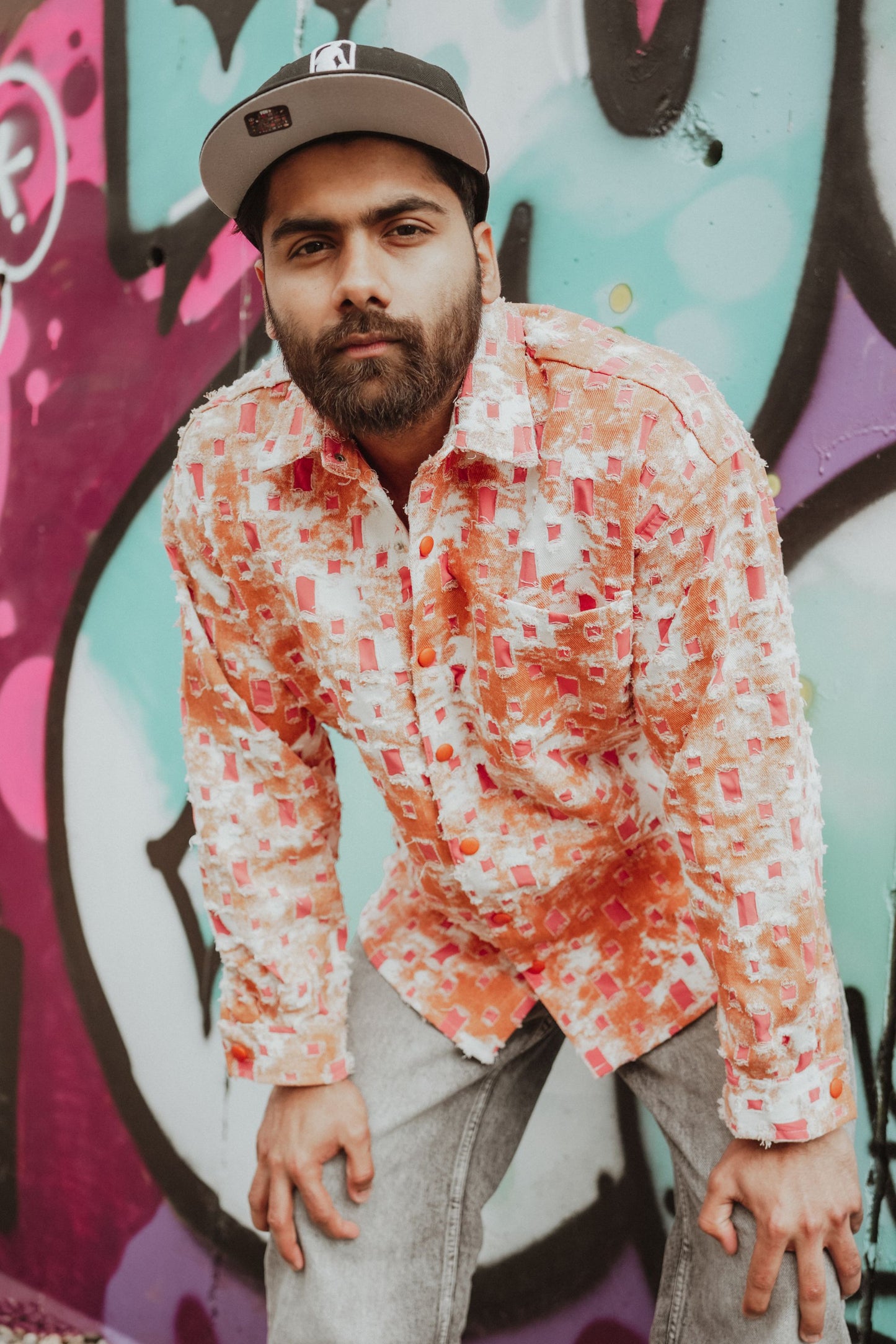 Urban Texture Patchwork Shirt