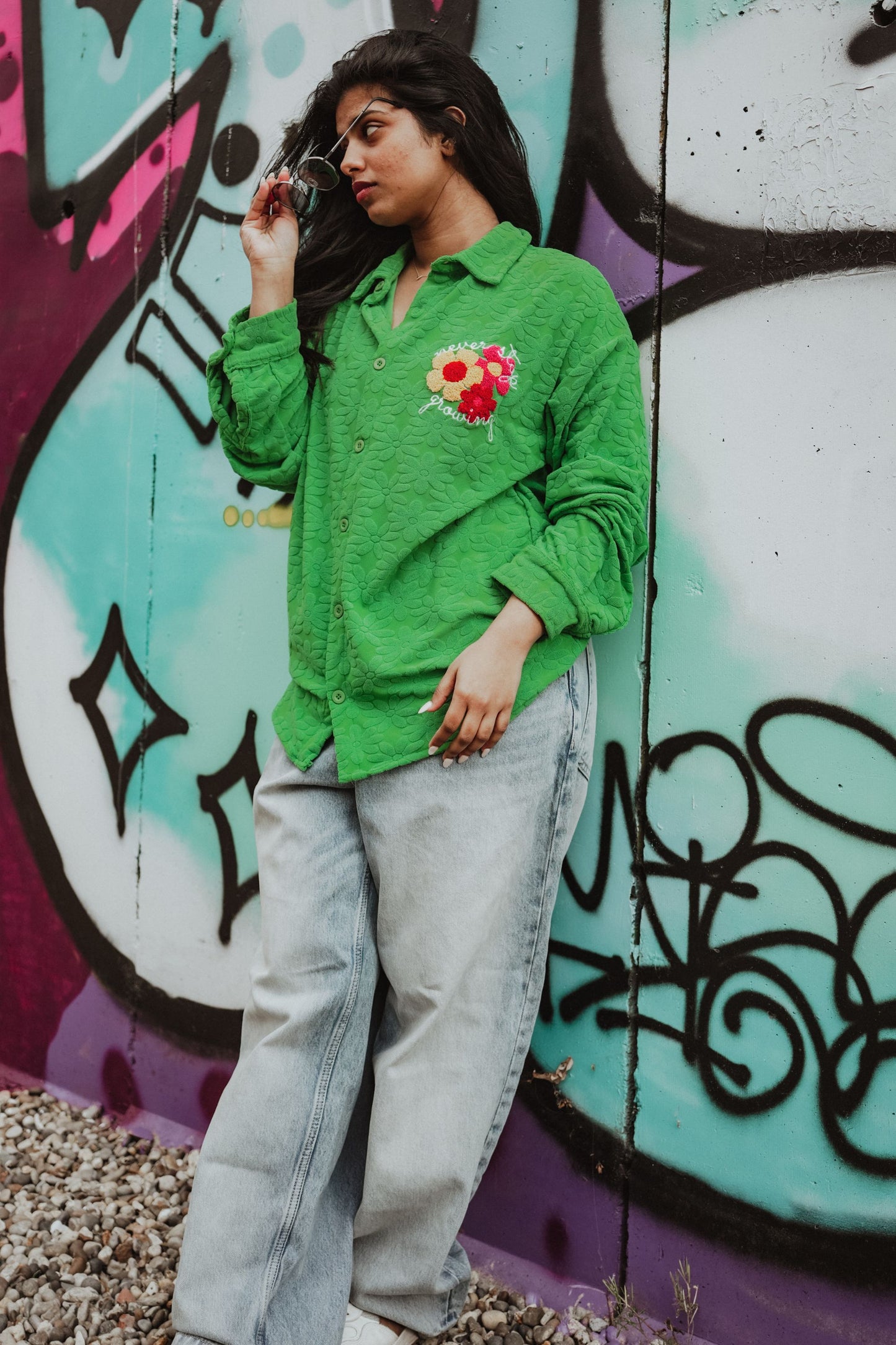 Bloom Embroidered Textured Shirt