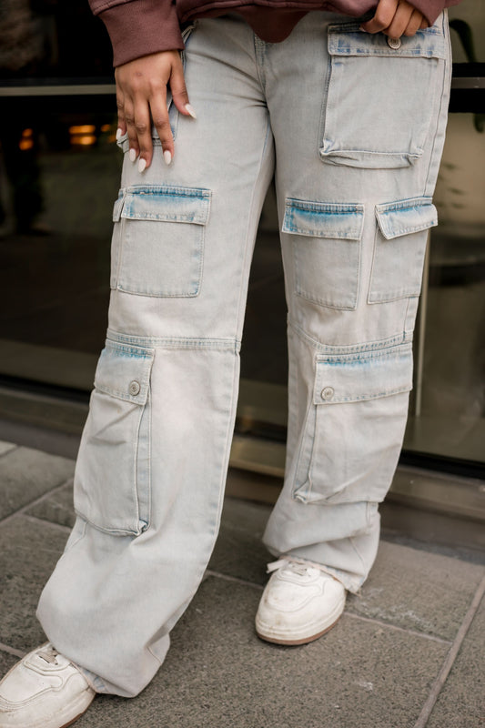 Cargo Denim Straight fit Jeans