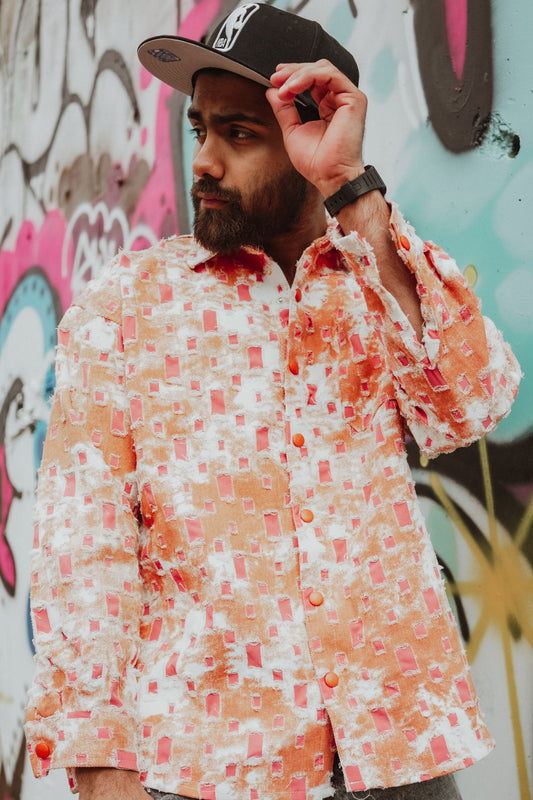 Urban Texture Patchwork Shirt